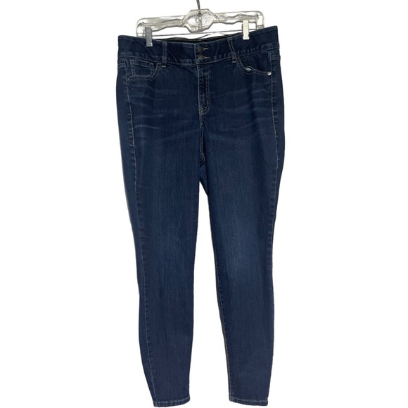 Lane Bryant Denim - Lane Bryant Womens 16 Regular Dark Wash Skinny Jeans Blue Stretch Denim Pants